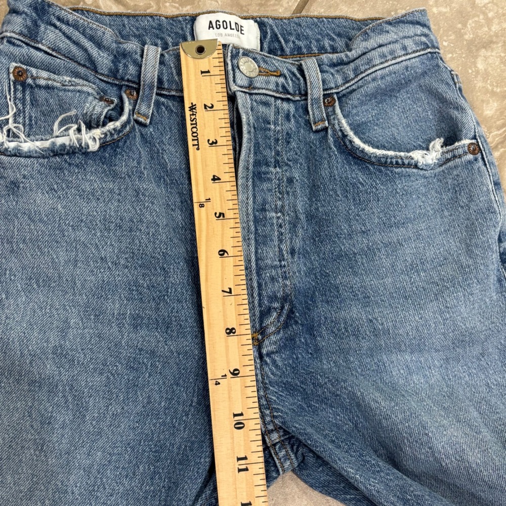 AGOLDE Riley Long High Rise Straight Leg Jeans Blue Size 24 A9090B-1554 - Picture 12 of 14